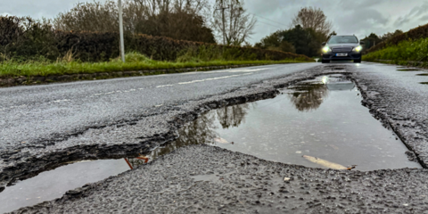 Pothole on the road - desktop